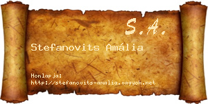 Stefanovits Amália névjegykártya